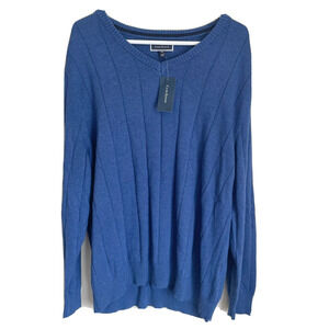 Club Room Mens 3XL Blue V-Neck Sweater NWT Classic Knit Pullover